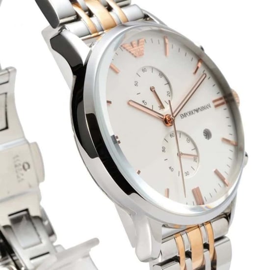 Emporio Armani AR0399 Tweekleurig herenhorloge met chronograaf - Image 3