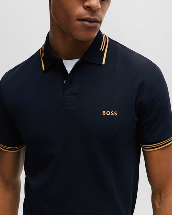BOSS Green Paul Mens Short Sleeve Polo Shirt With Contrast Tipping