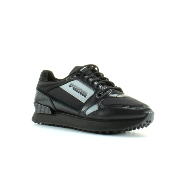 Puma Mile Rider Bright Peaks Black Textile Unisex Lace Up Trainers 374113 01