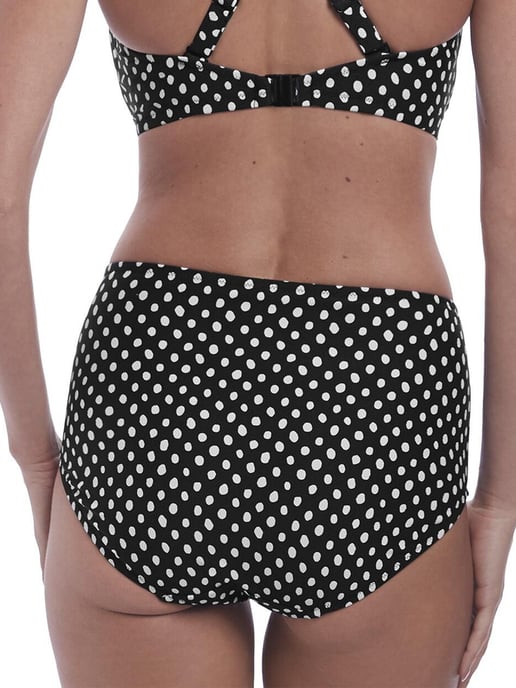Santa Monica High Waisted Bikini Brief /White Black/White