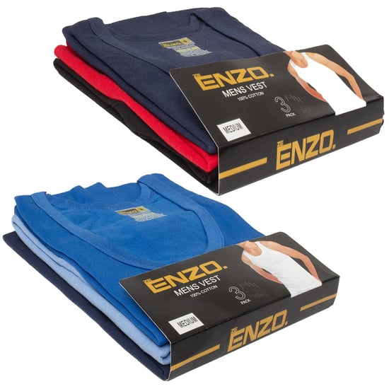 Enzo | Mens Vests 3 Pack - Randomly chosen colours