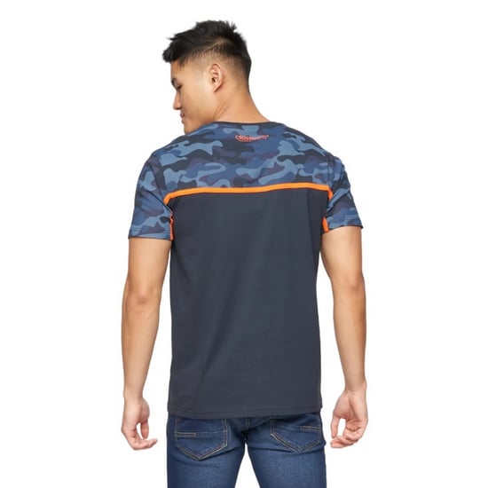 Crosshatch Heren Brightling Camo T-Shirt (Marine) - Image 2
