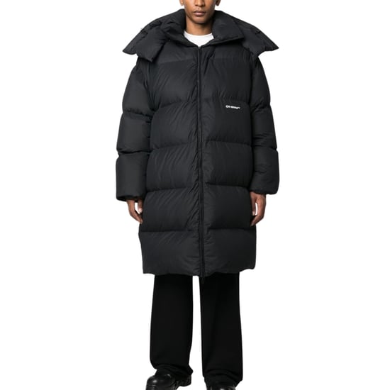 Off-White Bounce Hooded Black Long Puffer Jacket