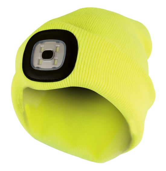 Gebreide wintermuts voor heren met led-gloeiend licht - Geel - Image 1