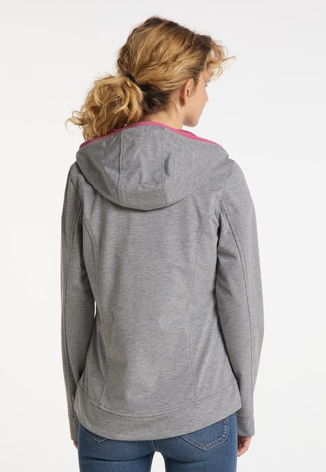 Schmuddelwedda functionele jas Dames grijs melange sorbet rood - Image 4