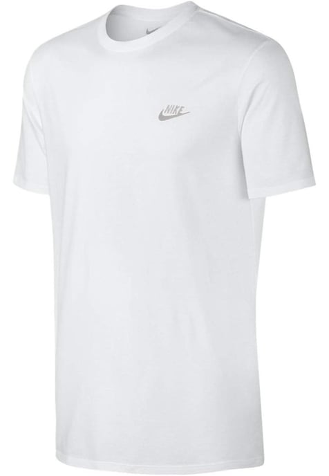 Nike geborduurd Futura T-shirt in wit en zilverkleurig logo - Image 1