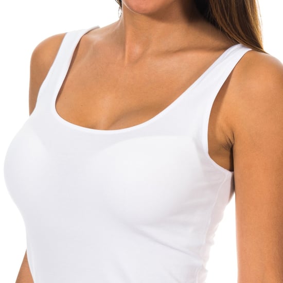 Women's Wide Strap Round Neckline Lightweight Fabric T-shirt 1045201