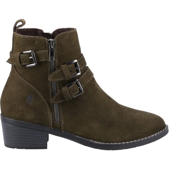 Hush Puppies Jenna Leren Dames Laarzen Khaki - Image 5