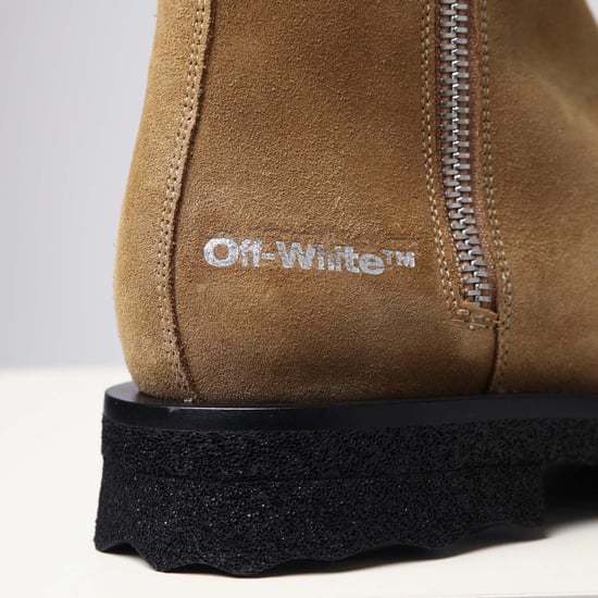 Heren Off White Suède Spongesole Enkellaarsjes in Wit - Image 6