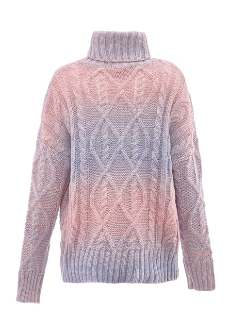 Mymo Trui met coltrui Dames blauw roze - Image 2