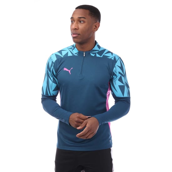 Heren Puma IndividualFINAL 1/4 Zip Top in Blauw - Image 1