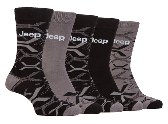 Heren Bamboe Dress Sokken | Jeep | 5-Pack Ademend Vrijetijdssokken voor Elke Dag - Zwart / Charcoal - Image 1