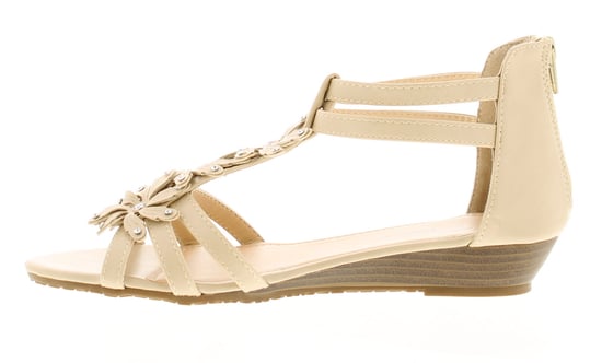 Platino Floella Womens Wedge Sandals Beige