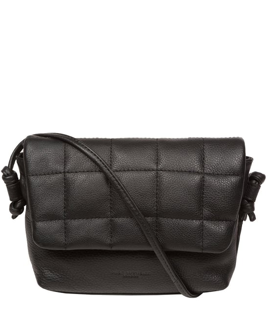 'Zoey' Black Nappa Leather Cross Body Bag