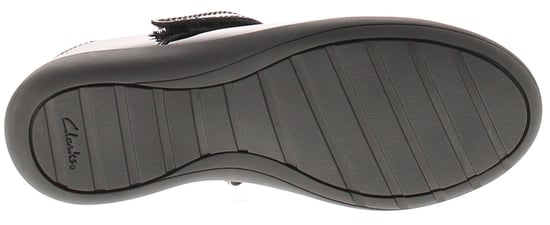 Clarks Girls School Shoes Etch Mist Leather Touch Fastening black