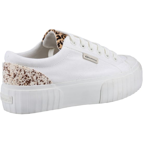 Superga 2631 Kalfsleer Details Vrouwen Wit Avorio/Leopard Spots Trainers - Image 2