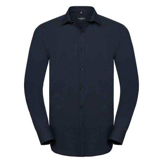 Russell Collection Mens Ultimate Stretch Long-Sleeved Formal Shirt (Bright Navy)