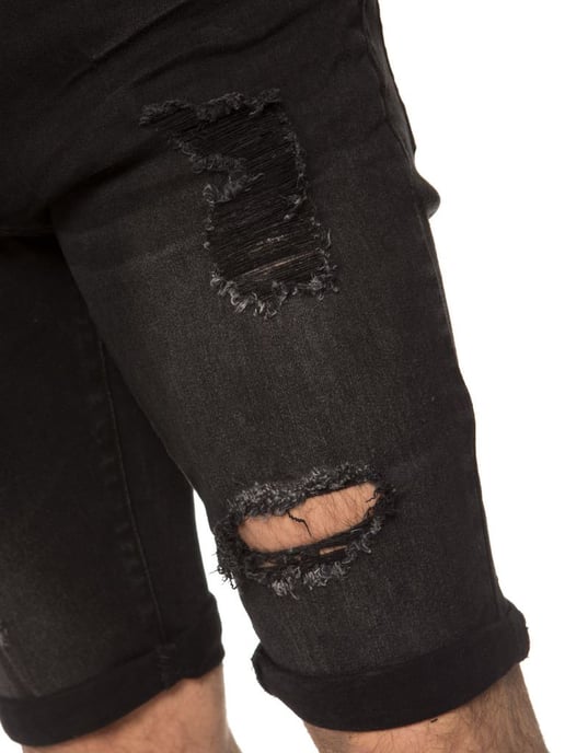 Heren Ripped Skinny Shorts - Image 4