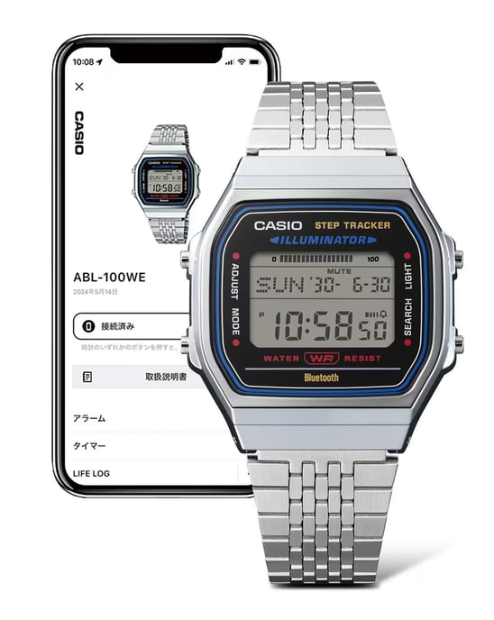 Casio Casio Collection Vintage Unisex Horloge Zilverkleurig ABL-100WE-1AEF - Image 3