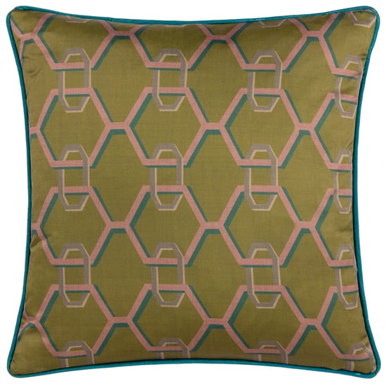 Paoletti Carnaby Chain Geometric Satin Cushion