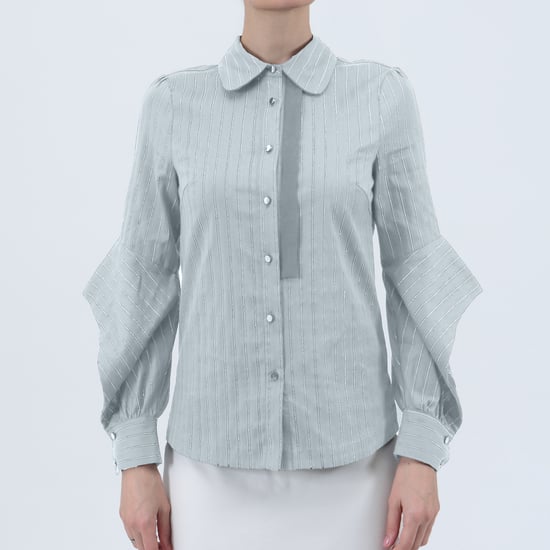 Lange spleefmouwen katoenen shirt - Image 1