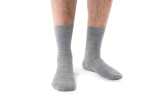 Steven - Heren 1 Paar Merino Wol Sokken met Zachte Boord, Niet-elastische Sokken - Lichtgrijs - Image 2