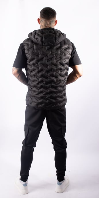 D Rock Mens Bodywarmer Quilted Hooded Padded Gilet