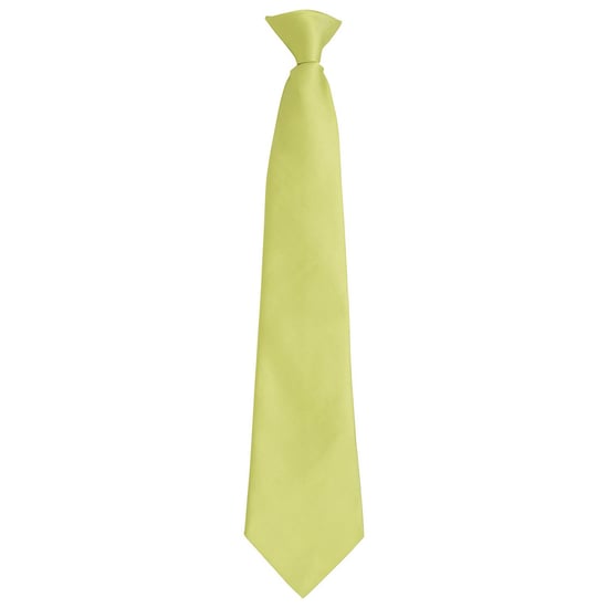 Premier Unisex volwassen kleuren modieuze effen Clip-On stropdas (Kalk) - Image 1