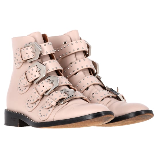 Givenchy Buckle Detail Studded Ankle Boots in Light Pink Leather - Image 4