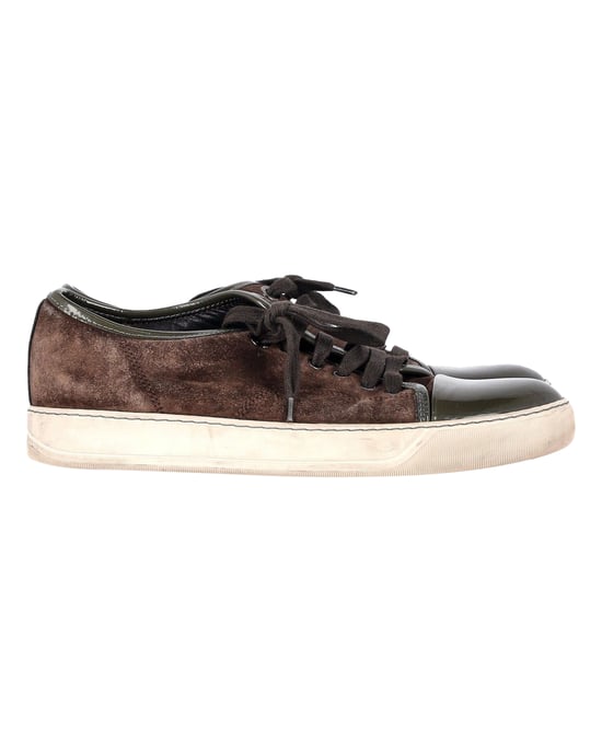 Lanvin Classic Tennis Sneakers in Bruin Suède - Image 1