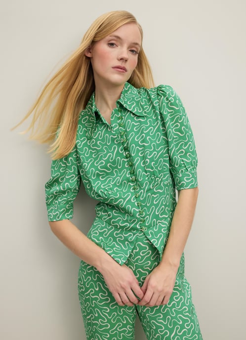 LK Bennett Elsie Woven Tops, Green