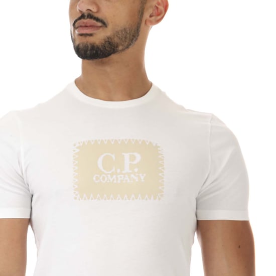 Men's C.P. Company Box Centre Logo T-Shirt in White