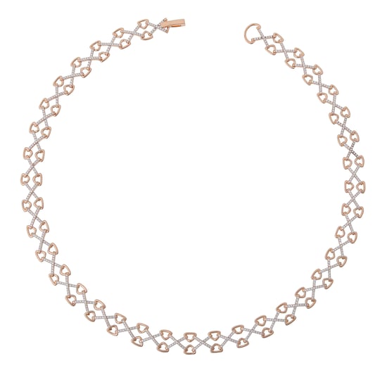 Orphelia Dames 925 Sterling Zilveren Ketting - Zilver/Roos ZK-7212 - Image 2