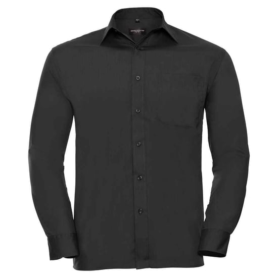 Russell Collection Heren Klassiek Polycotton Overhemd Met Lange Mouwen (Zwart) - Image 1