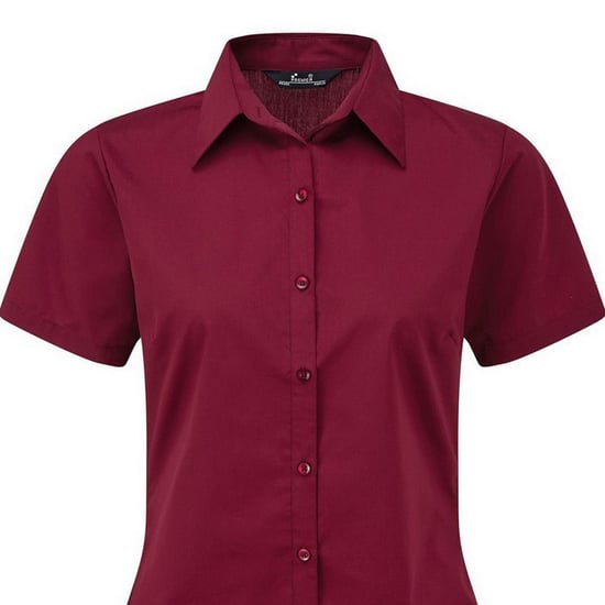 Premier Popeline blouse met korte mouwen / Gewoon werkoverhemd (Bourgondië) - Image 2
