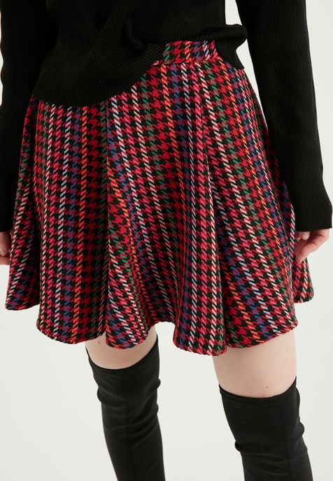 Patterned Mini Skirt
