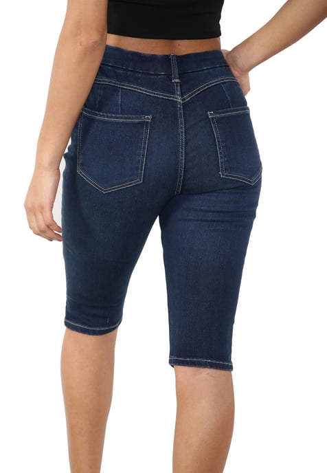 MYT Magic Shaping denim short met hoge taille voor dames, blauw - Image 2