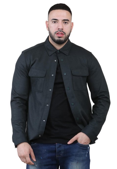 Autograph Heren Wollen Blend Overshirt in Zwart - Image 1