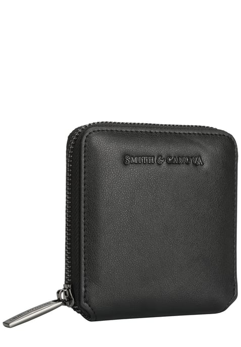 Smooth Leather Square Zip Purse