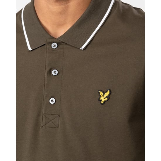 Lyle & Scott getipt poloshirt in olijfgroen - Image 5