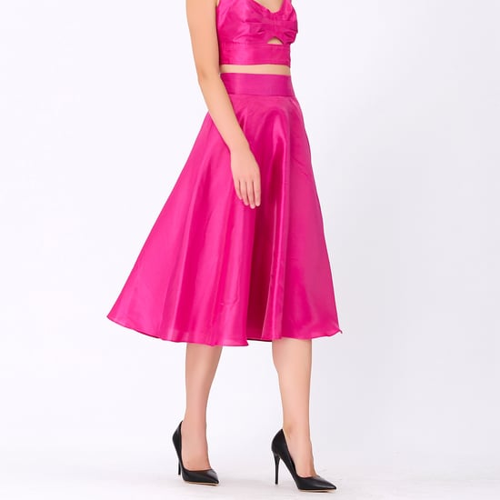 Wijd uitlopende taffeta rok - Image 3