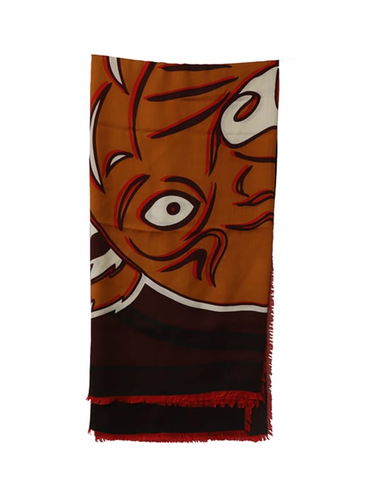 Kenzo Parijs Tijgerkopprint Sjaal in Multicolor Katoen - Image 1