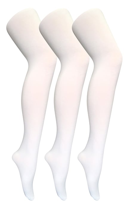 3 paar dames gekleurde ondoorzichtige 80 denier panty's - Wit - Image 1