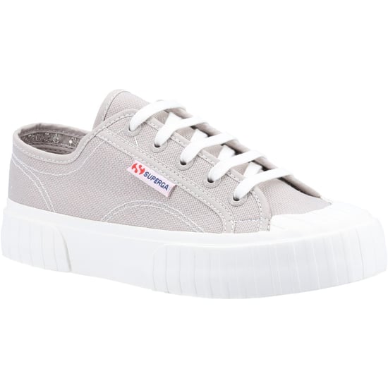 Superga 2630 Stripe 100% Katoen Dames Grijs Colomba Trainers - Image 1