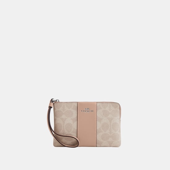 Corner Zip in Signature Canvas with Leather Stripe Bag