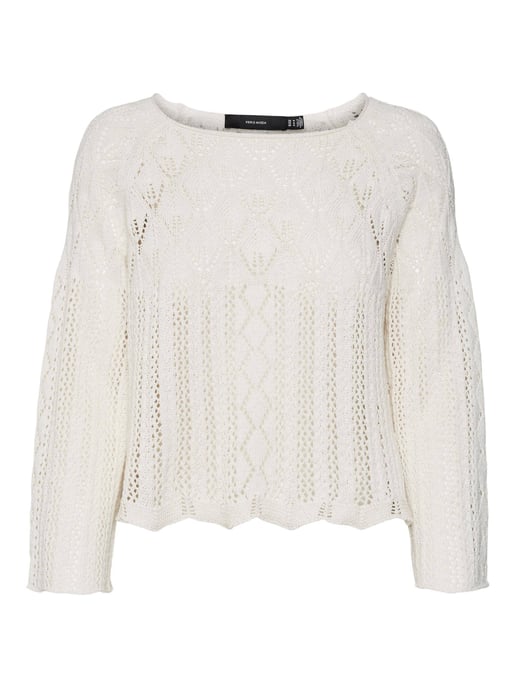 VERO MODA trui VMGINGER met biologisch katoen crème - Image 1