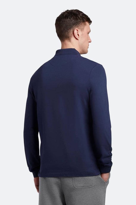 Lyle & Scott Long Sleeve Polo Shirt in Navy