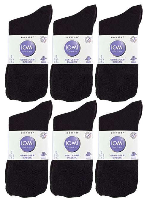 IOMI - 12 paar bamboesokken voor diabeten voor dames - Zwart - Image 2