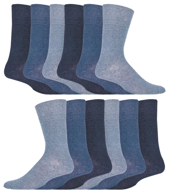 IOMI - 12 paar Gentle Grip Top Diabetische Sokken - Blauw - Image 1