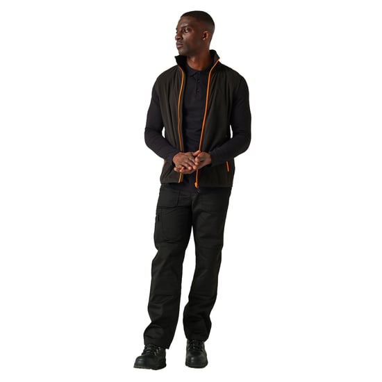 Regatta Mens Navigate Fleece Gilet (Black/Orange Pop)